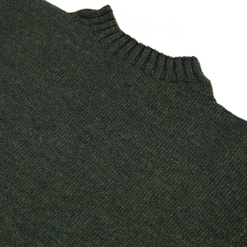 Geonjiulleunseu Fisherman Whole Garment Sweater - Roden Green