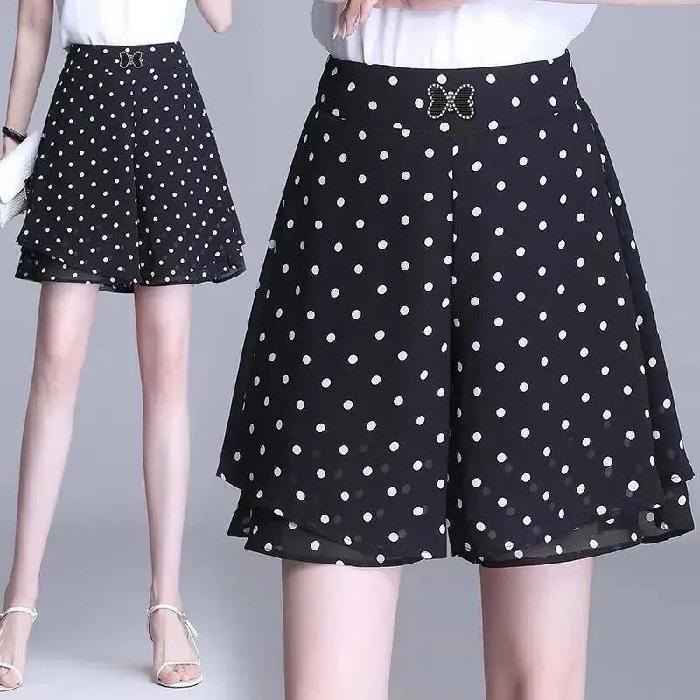 

Шифоновые широкие брюки женские летние с высокой талией, утягивающие свободные брюки длиной пять четвертей, эластичная резинка на талии, тонкая юбка 4XL