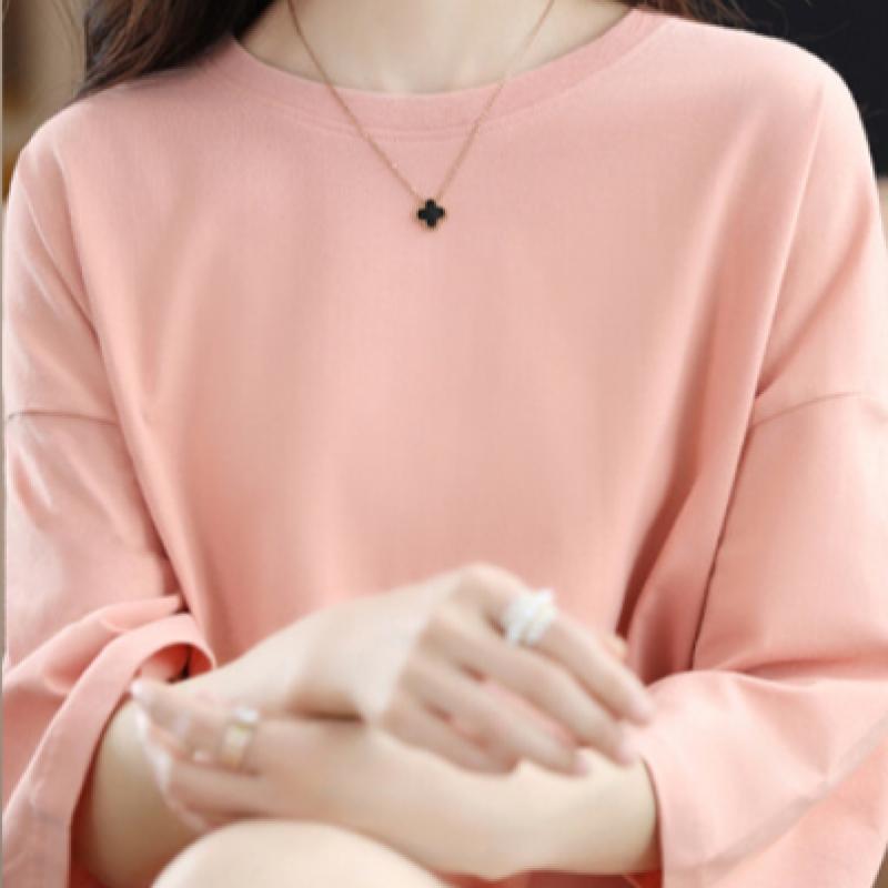 Navava Simple Daily Solid Loose FiT Long Sleeve T shirT nT678