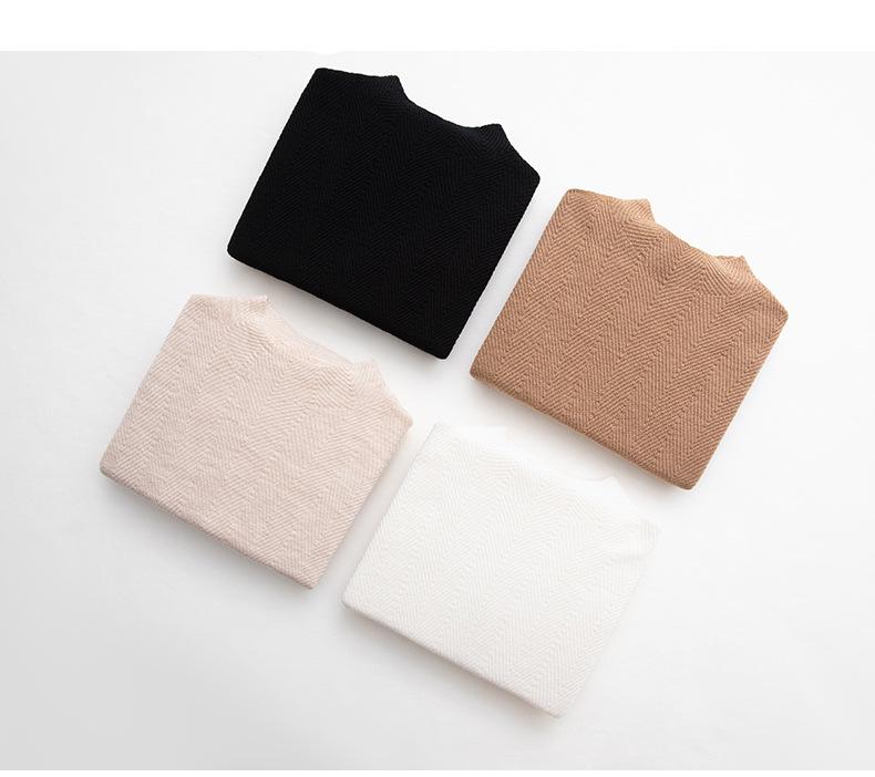 Seamless Fine Knit Machine Washable Half-High Neck Slimming Wool Sweater for Women - Spring/Autumn 2025 Warm Base Layer Knitwear