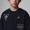 Jordan See Me Shine Logo Letter Crew Neck Long Sleeve Sweatshirt Kids Sweatshirt Black HV1596-010