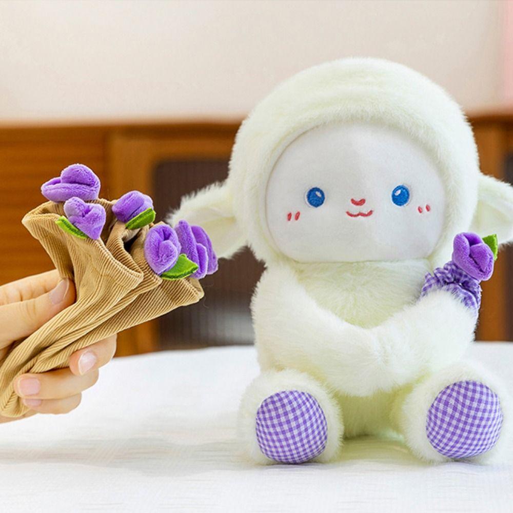 Cartoon Sheep Plush Doll Simulation Animal Fluffty Doll Lamb Plush Toy Birthday Gift
