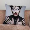 Rock M-Marilyn Manson Singer Pillow Case For Home Bedroom Car Office Decoration Living Room Sofa Cushion Cover Suitable