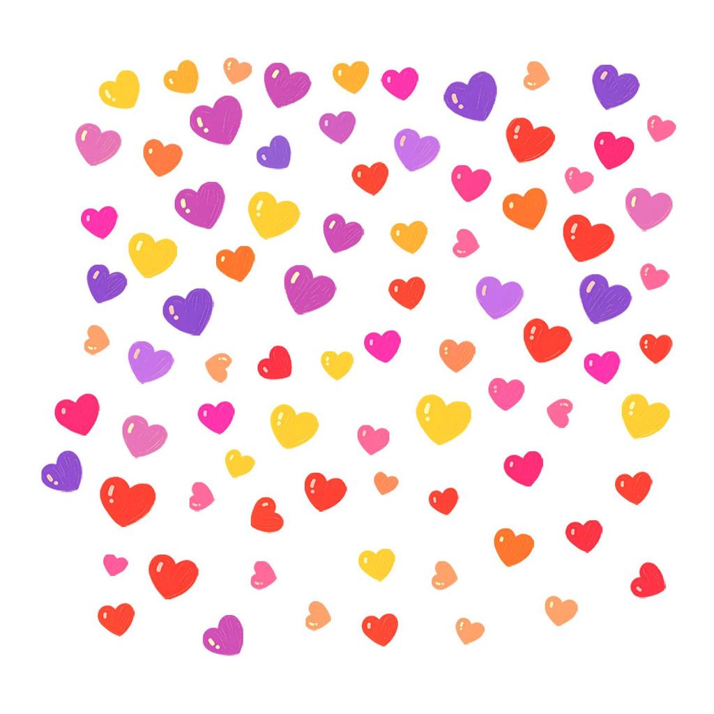 Heart-Shaped Cartoon Love Wall Stickers - Removable & Self-Adhesive Bedroom Decor