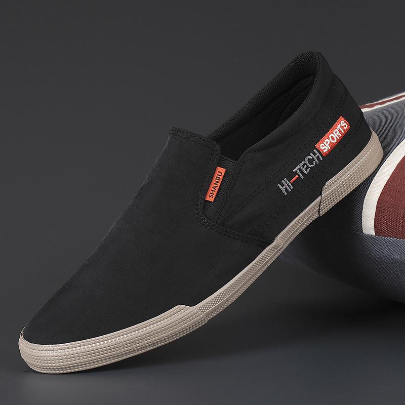 Nowe Męskie Buty Styl Koreański Modne Codzienne Buty Jednokolorowe Modne Buty Jednonożne Leniuszki Wszechstronne Buty Płócienne Płaskie Buty