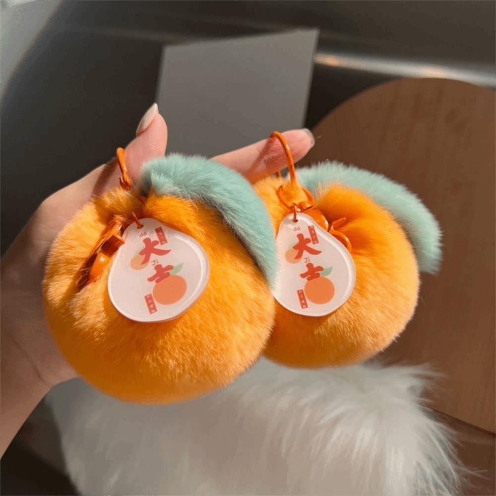 Plüschtiere Flauschiger Mandarinen-Schlüsselanhänger Frucht Orange Plüsch-Anhänger Glücks-Orangen-Schlüsselanhänger Plüsch Auto