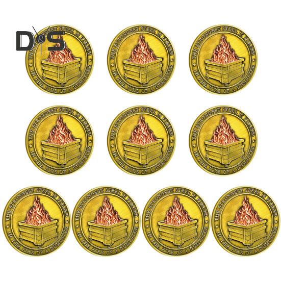 

Монета «Пламя мусорного контейнера», двухсторонняя резная металлическая памятная медаль, круглая коллекционная монета, украшение для домашнего офиса 10 pcs