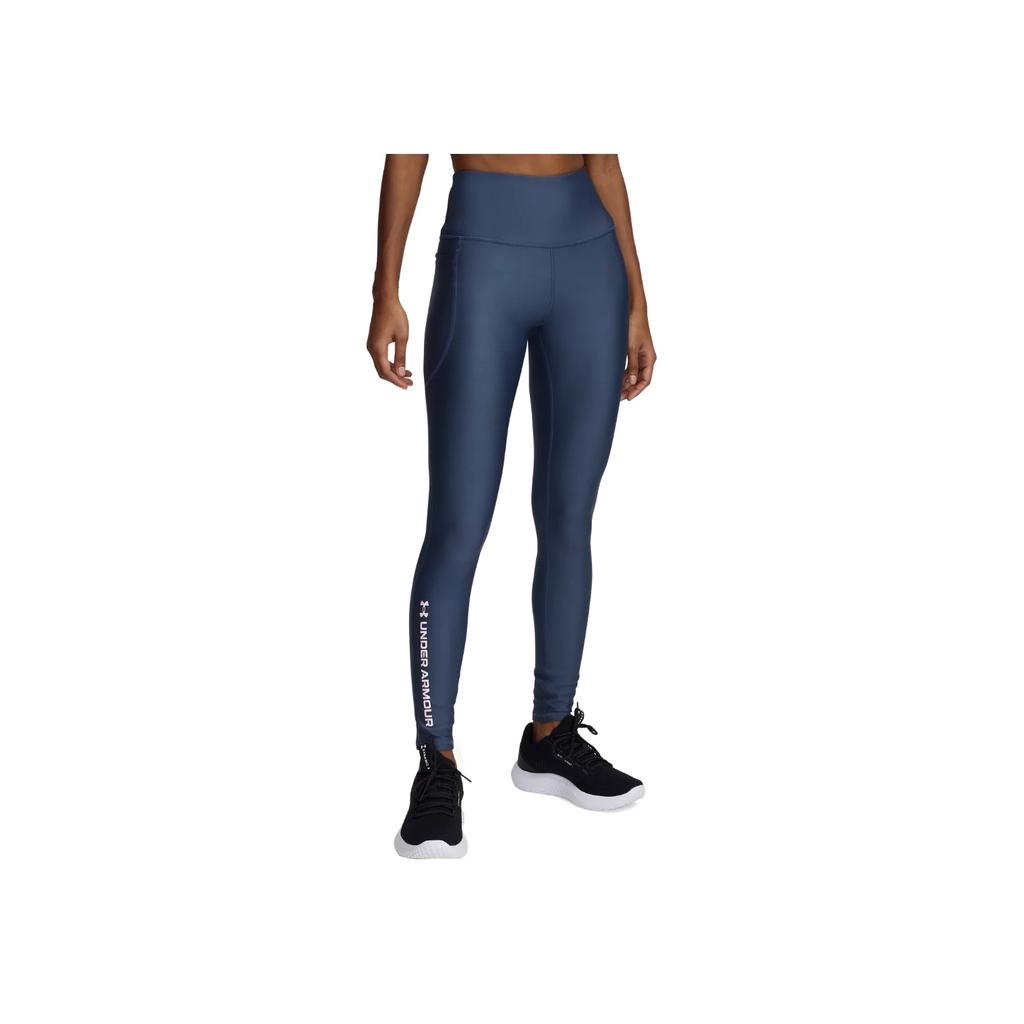 Under Armour Tech Simple Letter Fitness Yoga Comfortable High Waist Sports Long Pants Women Bottoms Storm-Gray 6001621-044