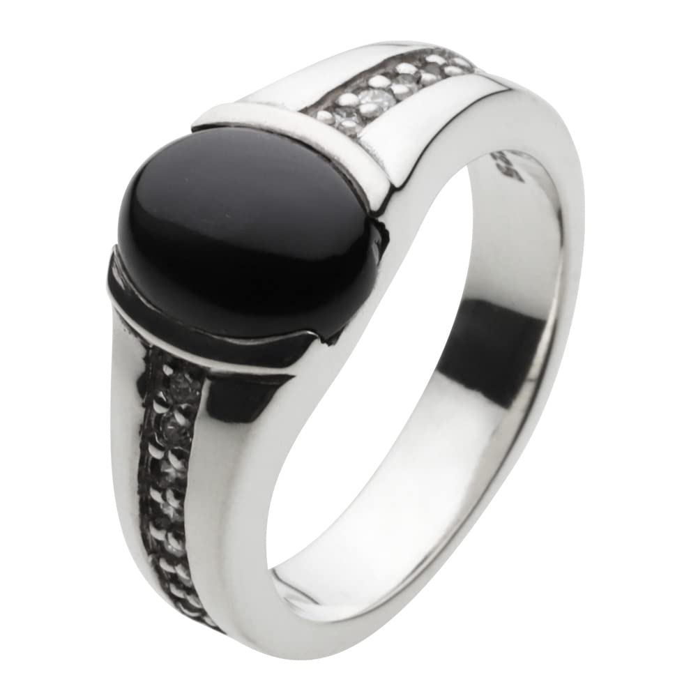 

Stone Line Ring Zirconia Black Star 925 Silver fr0186 17 [Figmart] [Silver Accessories] No.