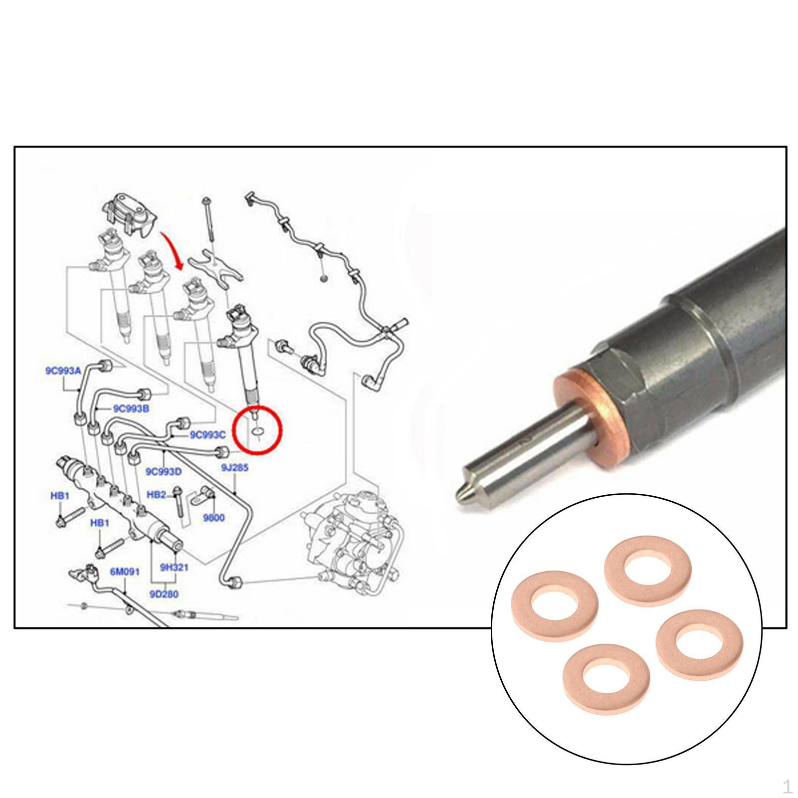 

4 Set Fuel Seal Copper Washer for Transit Mk7 2.2 3.2 2006