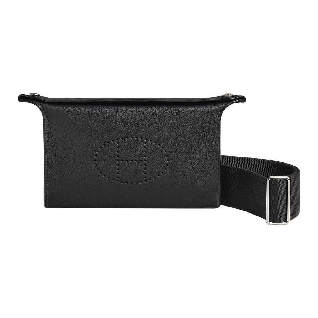 HERMES Videpoches Silver Tone Buckle Togo Calfskin Videpoches Bag, Fanny Pack, Crossbody Bag, Shoulder Bag Men's Black H084283CKAC