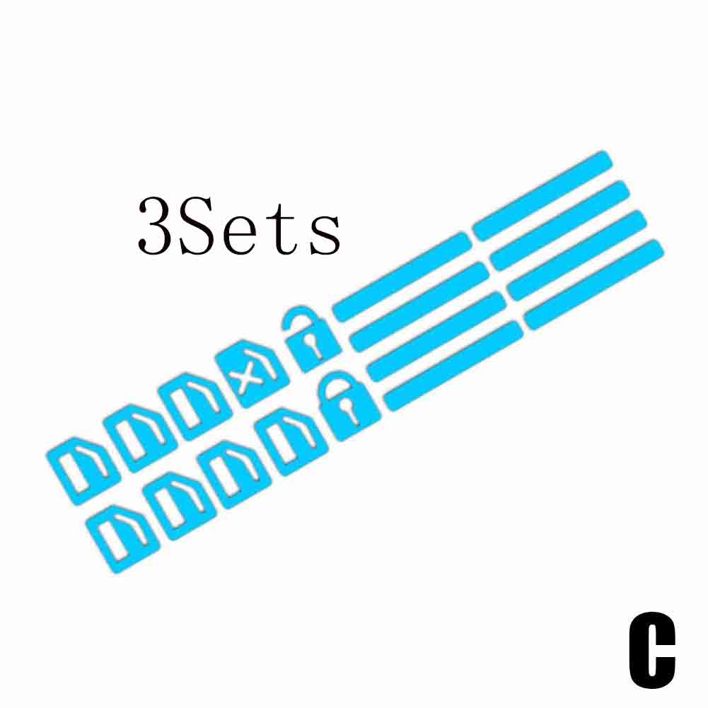 18 PCS/SET(3 Sets) Car Function Key Fluorescent Sticker Automobile Interior Glowing Sticker Night Fluorescent Decals