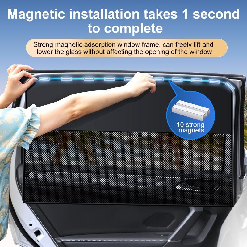 Universeller magnetischer Auto-Sonnenschutz für Seitenscheibe Saugvorhang Auto-Fenster Sonnenschutz Abdeckung Netz Sonnenblende UV-Schutz Vorhang