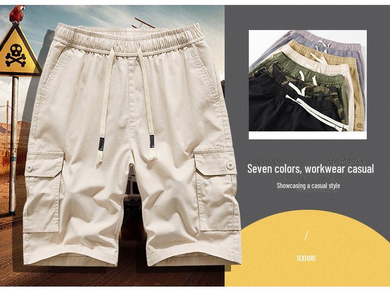 Men's Large Cotton Casual Work Shorts - European & American Summer Style