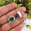 Green Emerald Gemstone Earrings Jewelry, Handmade Gorgeous Silver Earrings, 925 Sterling Silver Jewelry For Wedding Gift