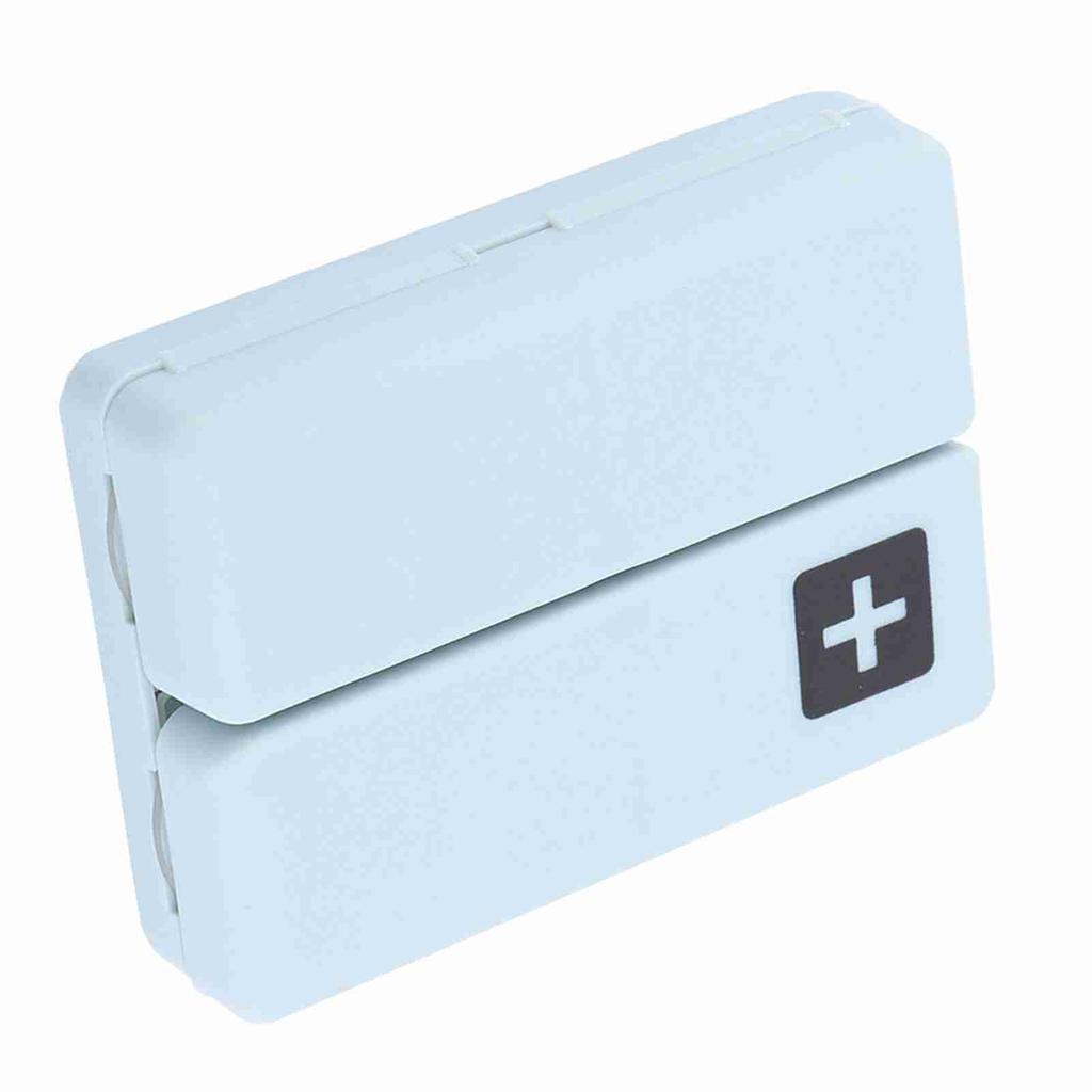 Portable Medicine Case Foldable Magnetic Pill Box Organizer with 7 Compartments(Blue)