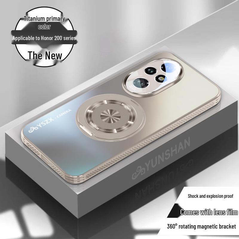 Magnetický otočný stojánek na telefon pro Honor 200/300: Matná, Plné krytí, Ochrana proti pádu, Protiskluzová ochrana