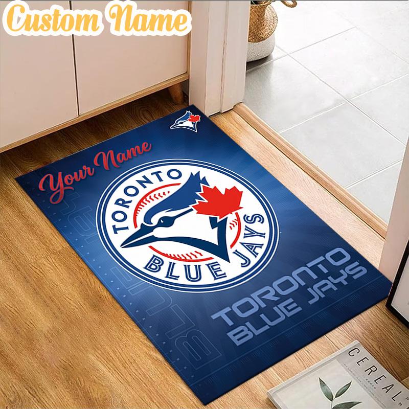 Custom Name Blue Jays Baseball Season Rug, Office Rug, Chair Rug, Carpet for Living Rooms, Doormat Game Rug Home Decor Christmas Gifts