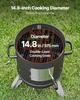 Charcoal Smoker, 406mm Vertical Charcoal BBQ Grill, Coated Steel Barbecue Smoker with 2 Grilling Grates, Thermometer, Air Vents & Removable Ash Tray,