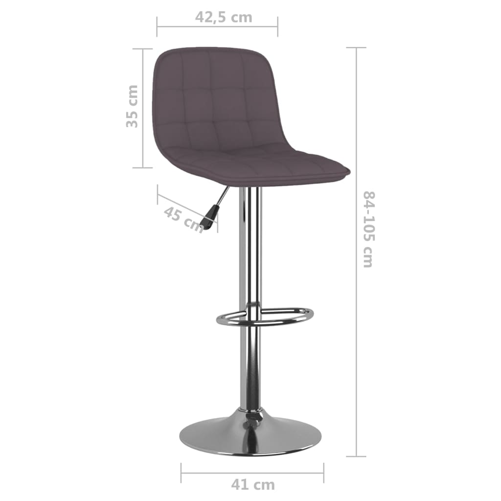 Bar Stool Set of 2 Taupe Fabric