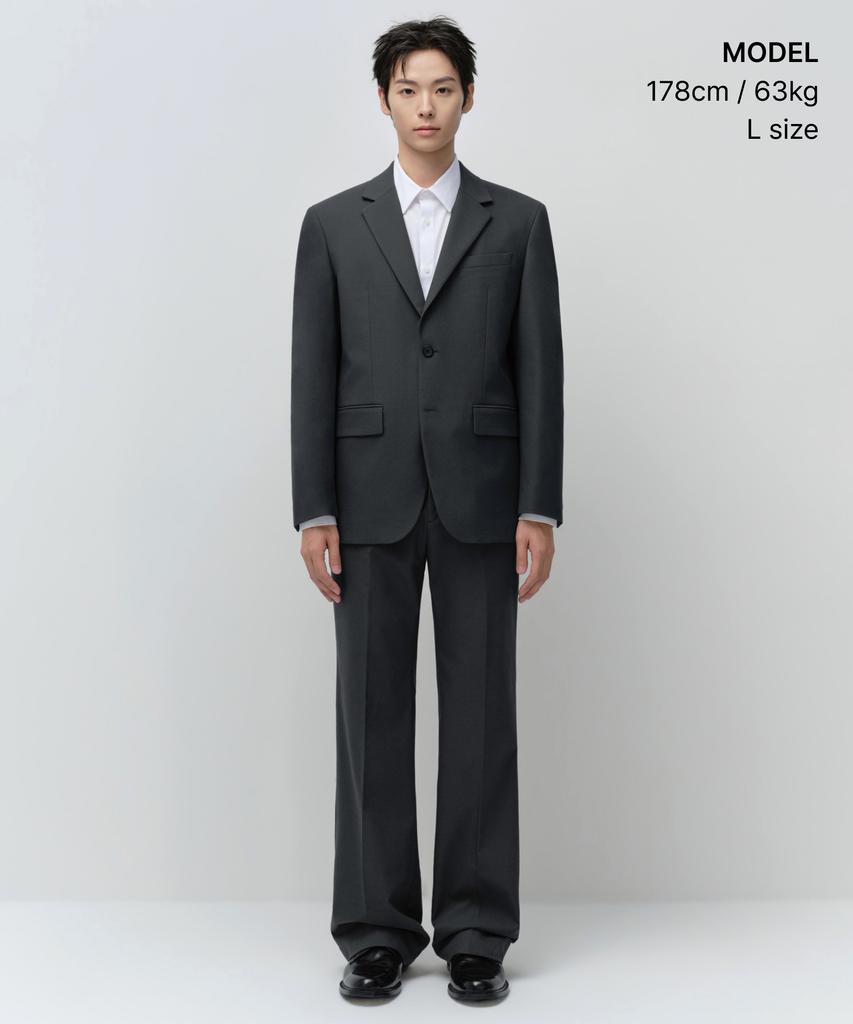 MUSINSA STANDARD Whipcord Relaxed Basic Blazer [Gray]