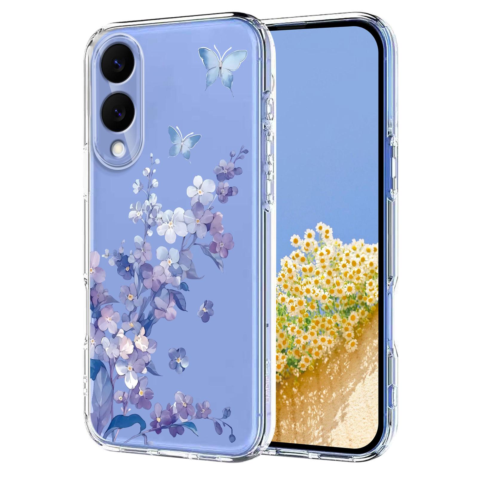 

For Samsung Galaxy S25 Edge Case Butterfly Floral Pattern Printing TPU Phone Back Cover A
