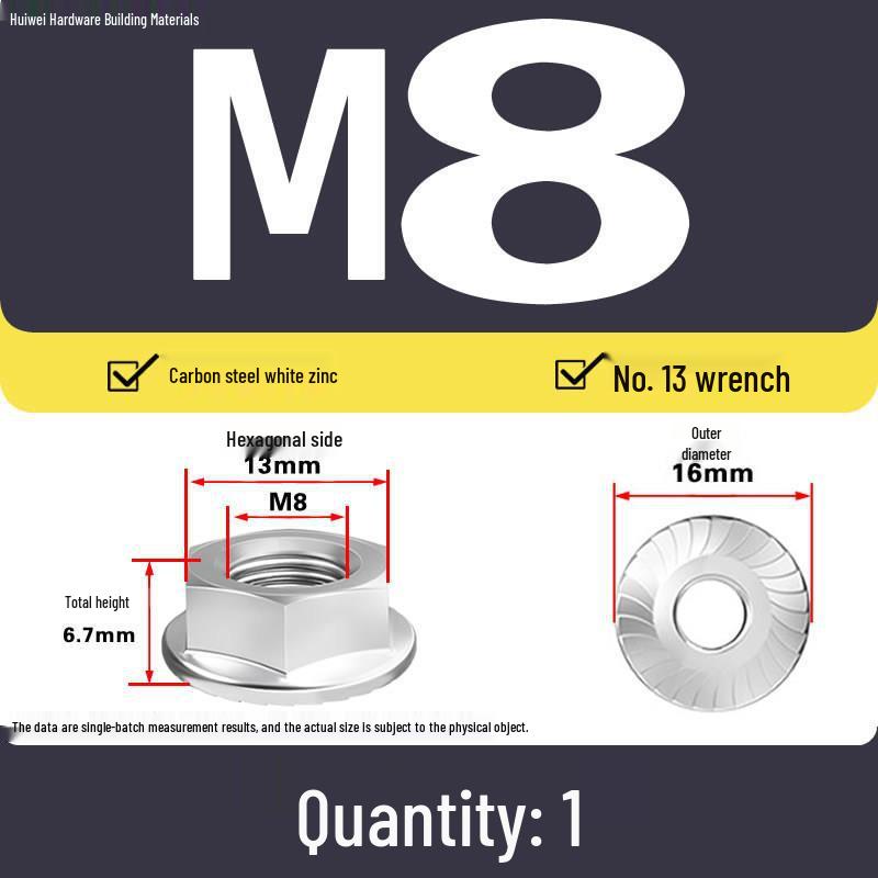 GB6177 Galvanized Hex Flange Nut with Anti-slip Teeth and Washer M4-M20