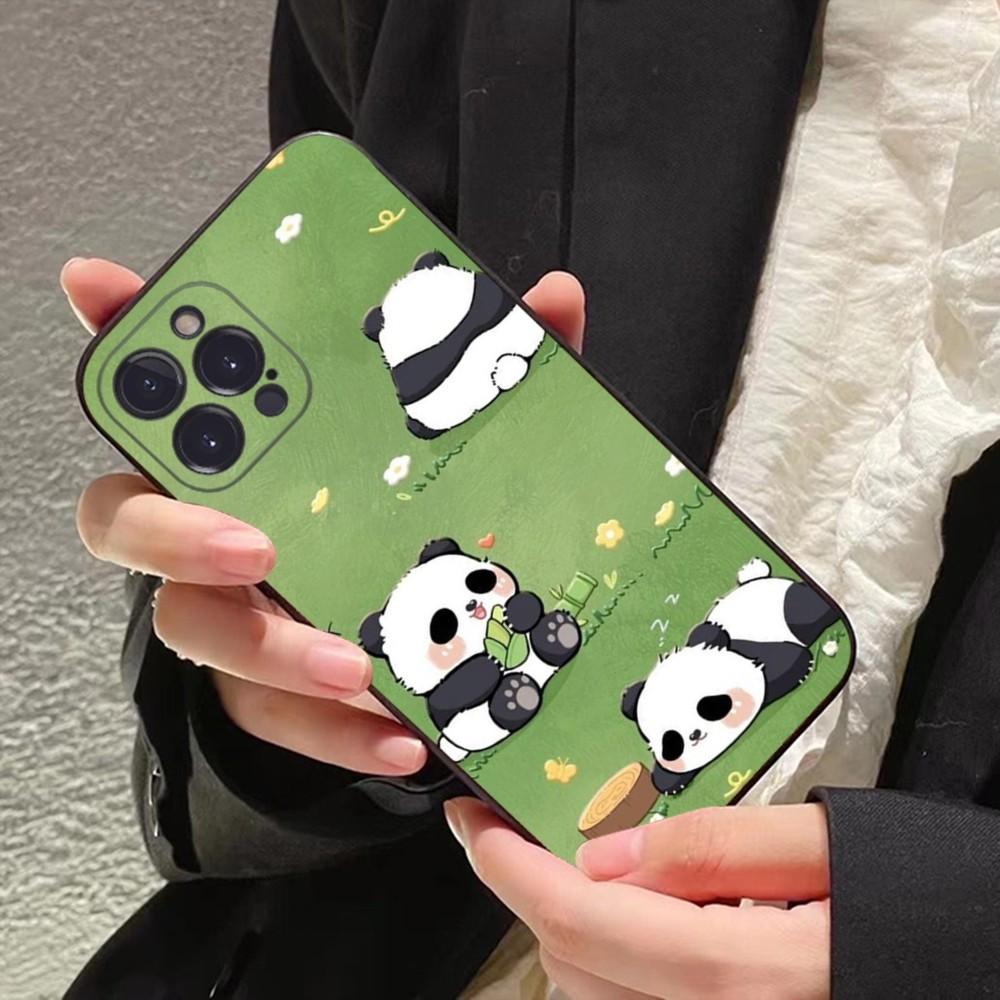 Panda Cute Phone Case For IPhone 16 15 14 11 12 13 Mini Pro XS Max Cover 6 7 8 Plus X Funda Shell