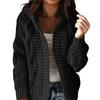 Women's Autmn And Winter Hooded Jacket Solid Color Knitted Cardigan Sweater