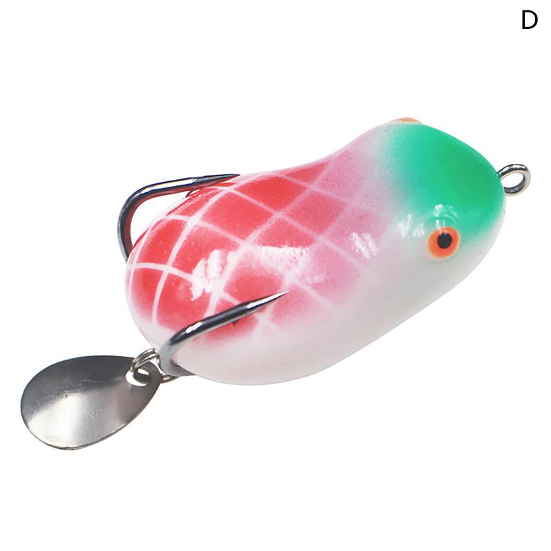 4cm 7.3g Topwater Wobblers Swimbait Mini Artificial Soft Frog Fishing Lure Spinner Bait Metal Sequin Double Hook Frog Bait