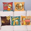 Beer Wine Retro Style Pillow Case Home Decor Throw For Sofa Bed Car Room Decor Gift Idea