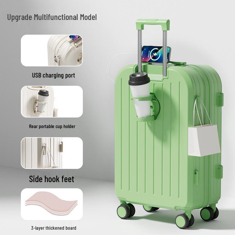 Valise trolley de haute valeur: Valise de voyage grande capacité avec fermeture éclair double couche pour hommes et femmes étudiants