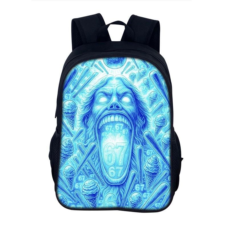 Lightweight School Backpack Teens With Character Print Design 20-35L Capacity Nylon Material Arc Shoulder Straps