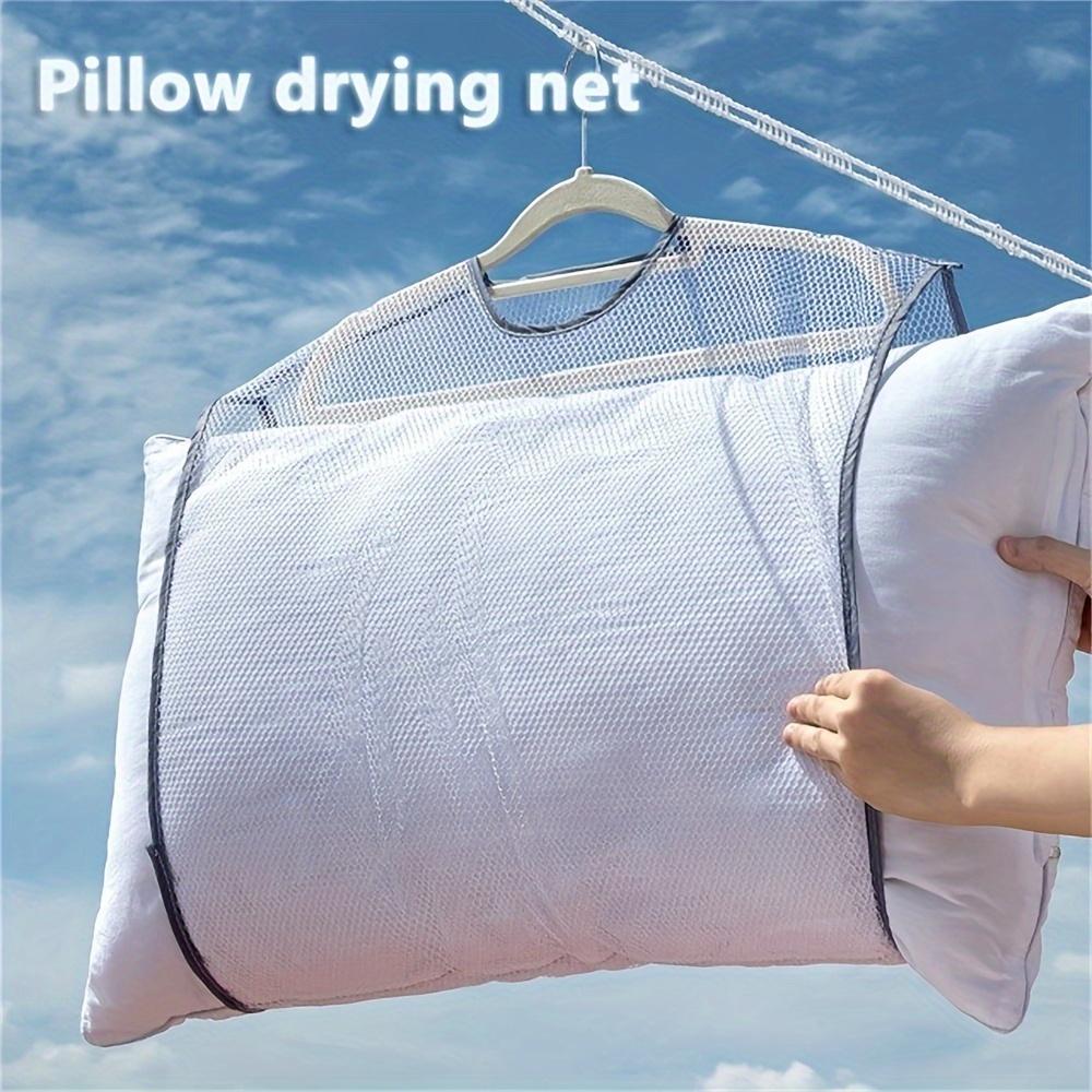 1PC Household Pillow Drying Artifact Mesh Bag Special Drying Shelf Lazy Drying Doll Windproof Storage Folding Drying Mesh Pocket