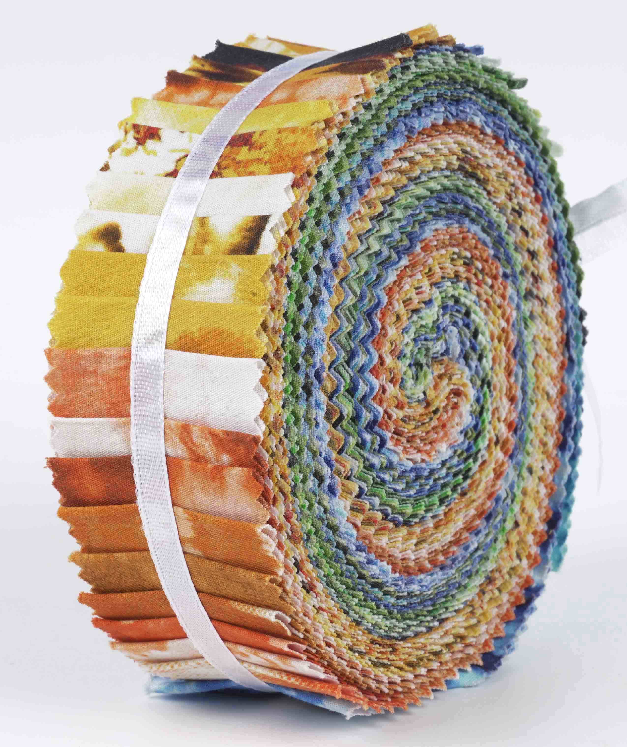 

Soimoi, 40 шт. бавовняної тканини з принтом Tie Dye для стьобання, 2,5x42 дюйма, желейний рулон - 1.5x42inches різнокольоровий