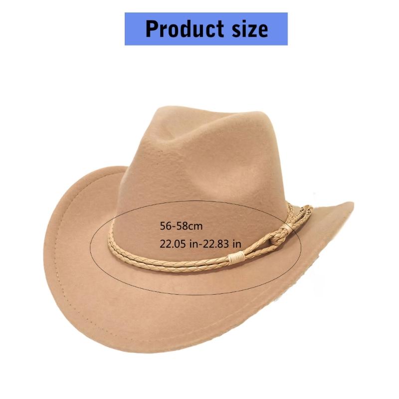 Cappelli da Cowboy Occidentali Classici Stile Unisex Elegante Per Attività All'Aperto e Abbigliamento Casual Fibra di Poliestere