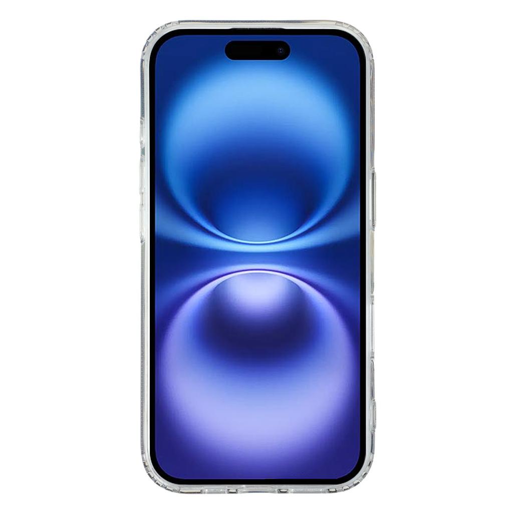 For iPhone 16 Case Compatible with MagSafe Laser Flower PC+TPU Clear Phone Cover