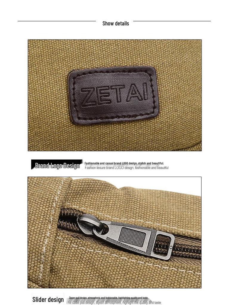 Herren Canvas Umhängetasche mit großer Kapazität und mehreren Fächern für Outdoor-Sportarten