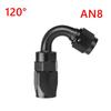 Universal AN4/AN6/AN8/AN10/AN12 Straight 0°/45°/90°/120° Degree Oil Fuel Swivel Hose End Fitting CPE Oil Hose End Adaptor Black