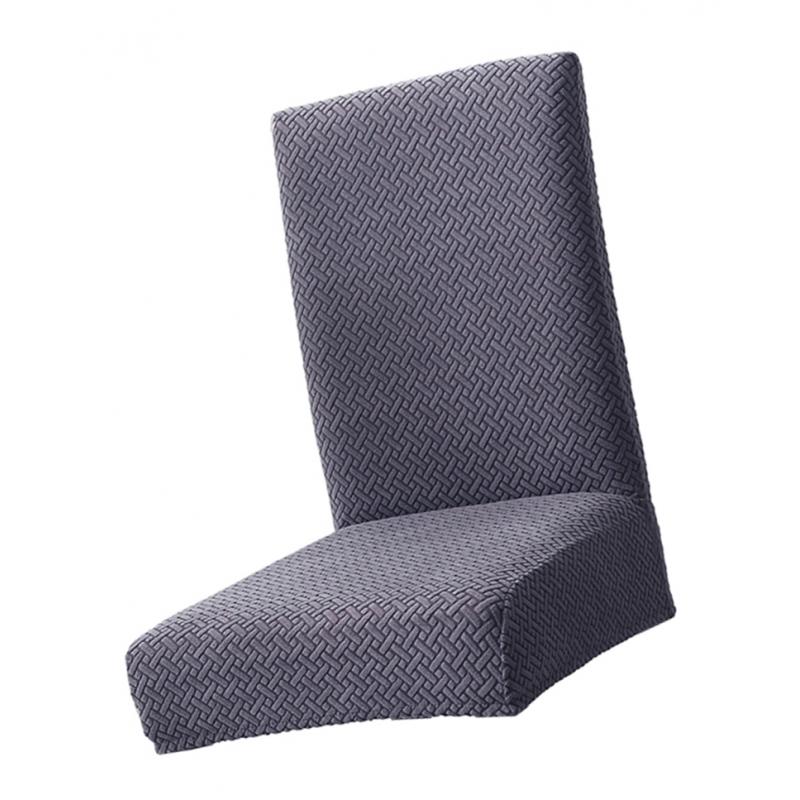 Jacquard Knitted Stretch Removable Dining Chair Cover Slipcover Gray