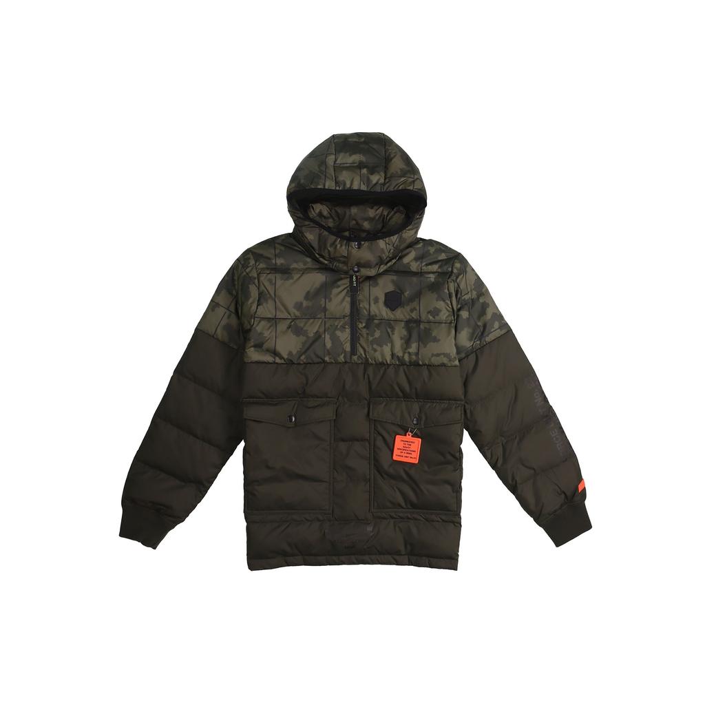 Nike LeBron Hybrid Hooded Half-Zip Pullover Down Jacket Men Outerwear Army-Green AT3905-355