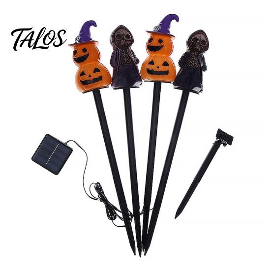 4-in-1 Pumpkin Stake with LED 4Pcs/Set Halloween Solar Ghost Light, Festive Outdoor Lighting Lights, Waterproof Decorative Lamp for Garden Patio