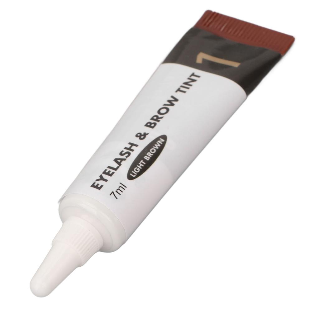 Eyelash Eyebrow Color Kit Professional Waterproof Makeup Brow Lashes Tint Dye Set with Brush Gloves Light Brown