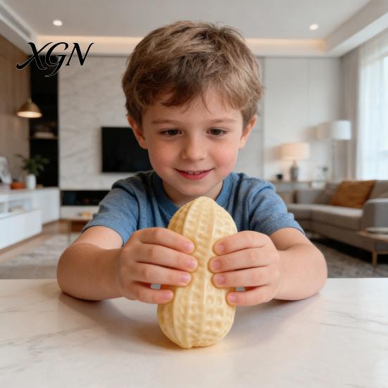Hand Stress Reliever Simulated Peanut Squeeze Toy Relieving Shape Sensory Stretchy Fidget Anti-anxiety Relaxation