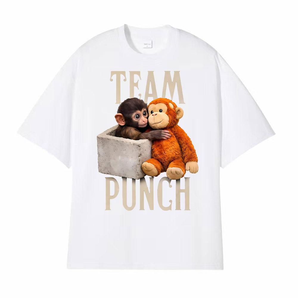 Baby Punch Monkey Lonely Punch Print T Shirts Men Women Clothing Fashion Cotton TShirt High Quality Oversized Tshirt Streetwear