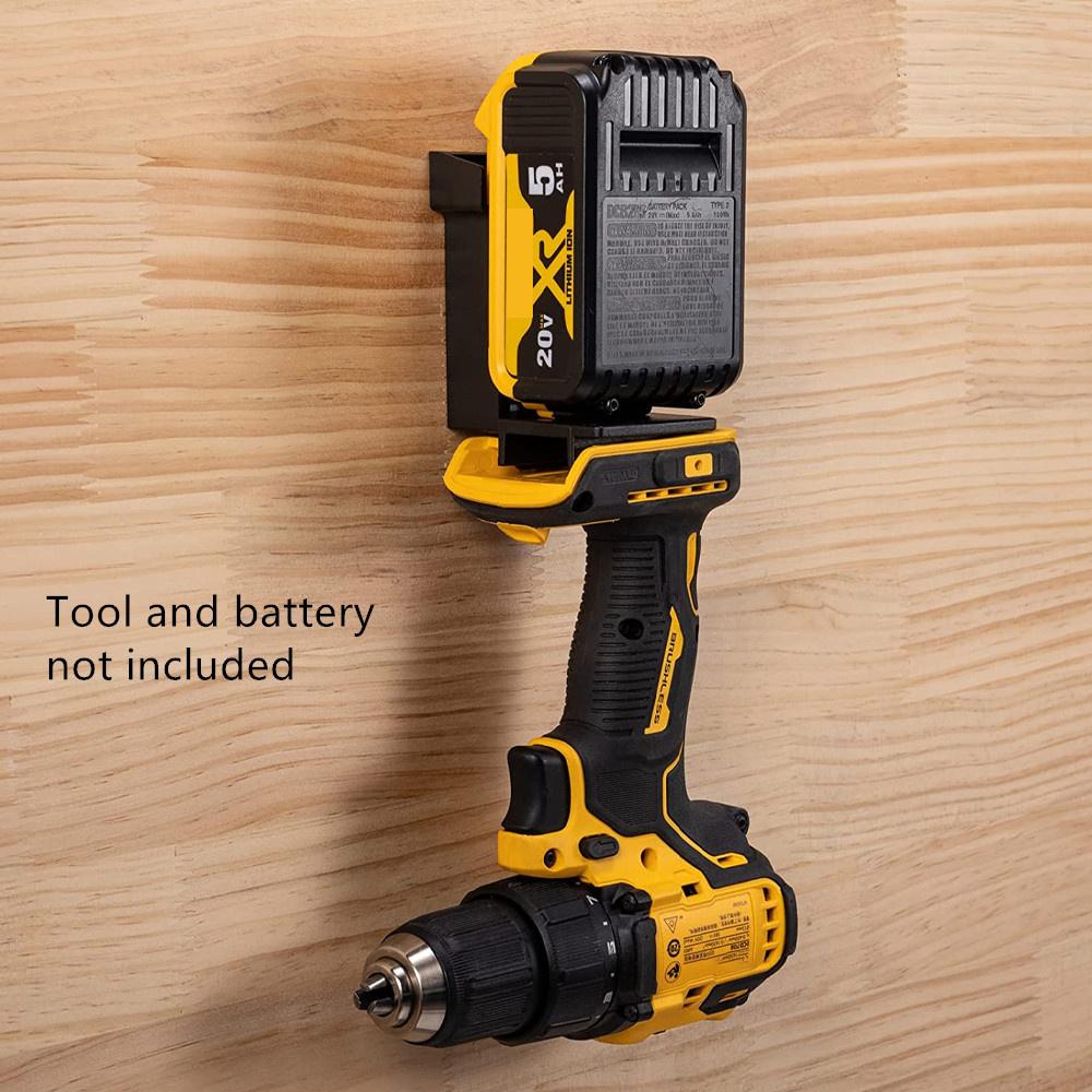 5pcs Power Tool Battery Holder Mount Stand  2-in-1 Battery and Tool Storage Rack Bracket