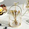 10pcs Restaurant 401 Stainless Steel Cherry Style Blossom Spoon And Fork (5 Forks + 5 Spoons)
