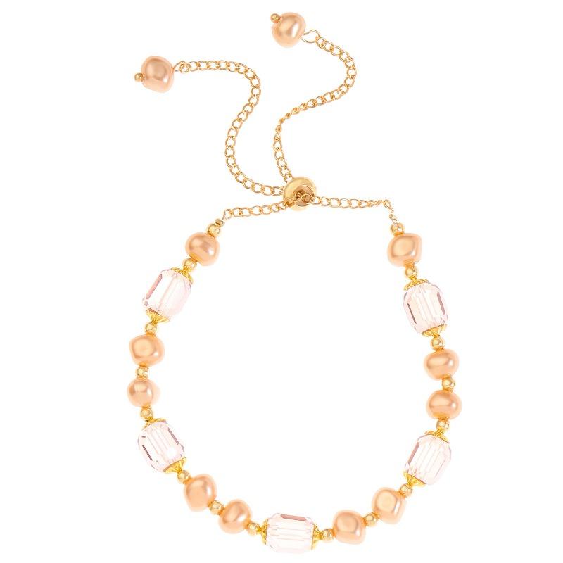 1PC French Retro Purple Pearl Bracelet for Girls' High Sense Ins Niche Design Crystal Bracelet Girlfriend Jewelry