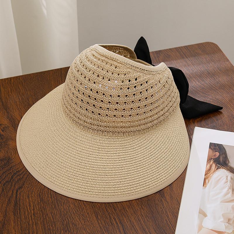 Fashionable Straw Sun Hat With Large Brim And Breathable Material For Casual Summer Wear