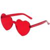 Rimless Heart Shaped Sunglasses, Transparent Candy Color Shades, Unisex Love Eyewear for Festivals, Parties and Daily Streetwear